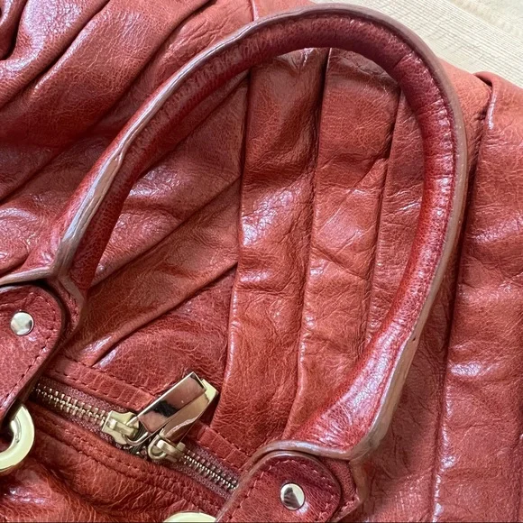 Treesje Dual Strap Tobacco Brown Leather Satchel Handbag - Picture 12 of 16